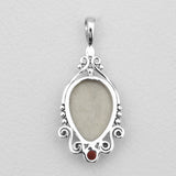 Face Carved Mother of Pearl Silver Pendants