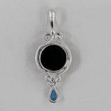 925 Sterling Silver Black Spinal Pendants