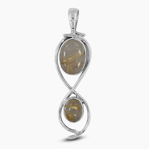 925 Sterling Silver Rutilated Quartz Pendants