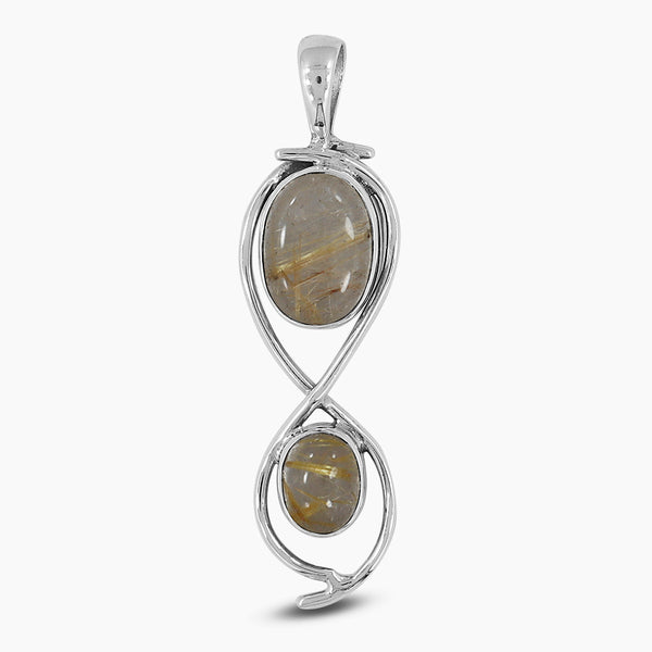 925 Sterling Silver Rutilated Quartz Pendants