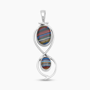 Rainbow Calsilica Silver Pendants