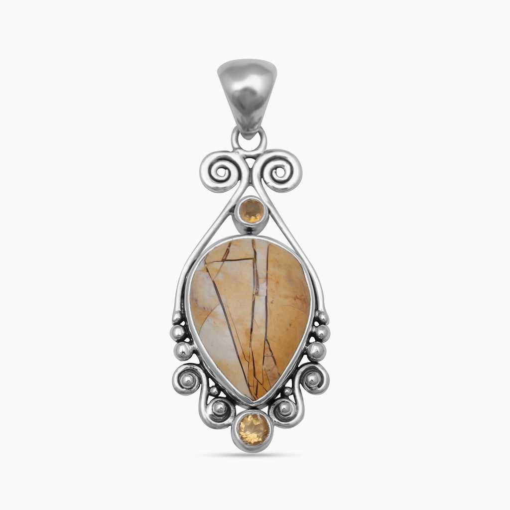 925 Sterling Silver Brecciated Mookaite Pendants