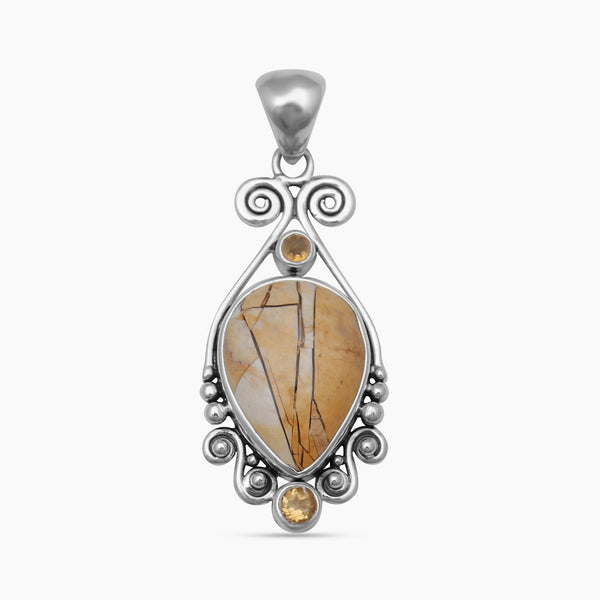 925 Sterling Silver Brecciated Mookaite Pendants