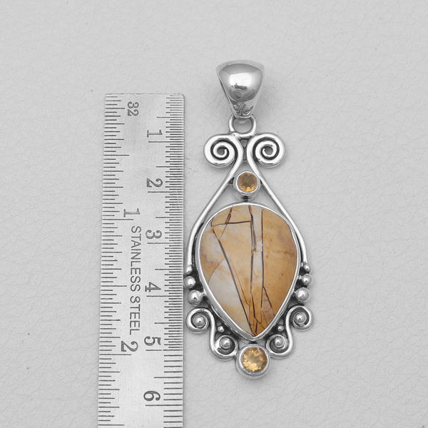 925 Sterling Silver Brecciated Mookaite Pendants