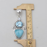 925 Silver Larimar & Blue Topaz Pendants