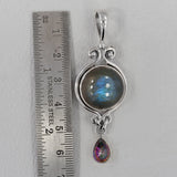 925 Sterling Silver Black Spinal Pendants