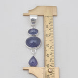 925 Sterling Silver Tanzanite Drop Pendants