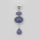 925 Sterling Silver Tanzanite Drop Pendants