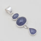 925 Sterling Silver Tanzanite Drop Pendants