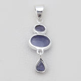 925 Sterling Silver Tanzanite Drop Pendants