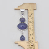 925 Sterling Silver Tanzanite Drop Pendants