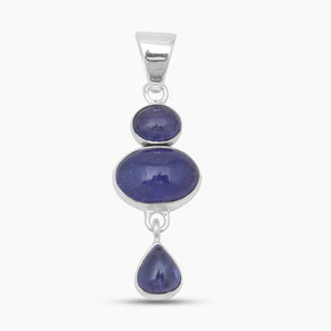 925 Sterling Silver Tanzanite Drop Pendants