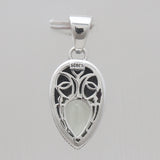 Pear Cut Green Amethyst Silver Pendants