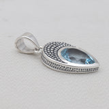 Pear Cut Green Amethyst Silver Pendants