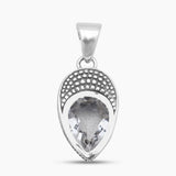 Pear Cut Green Amethyst Silver Pendants