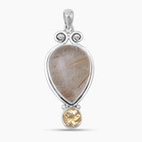 925 Sterling Silver Rutilated Quartz Pendants