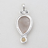 925 Sterling Silver Rutilated Quartz Pendants