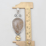 925 Sterling Silver Rutilated Quartz Pendants