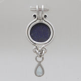 Lapis Lazuli & Topaz Silver Drop Pendants