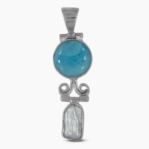 925 Sterling Silver Larimar Pendants