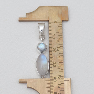 Rainbow Moonstone Silver Pendants