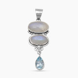Rainbow Moonstone Silver Pendants