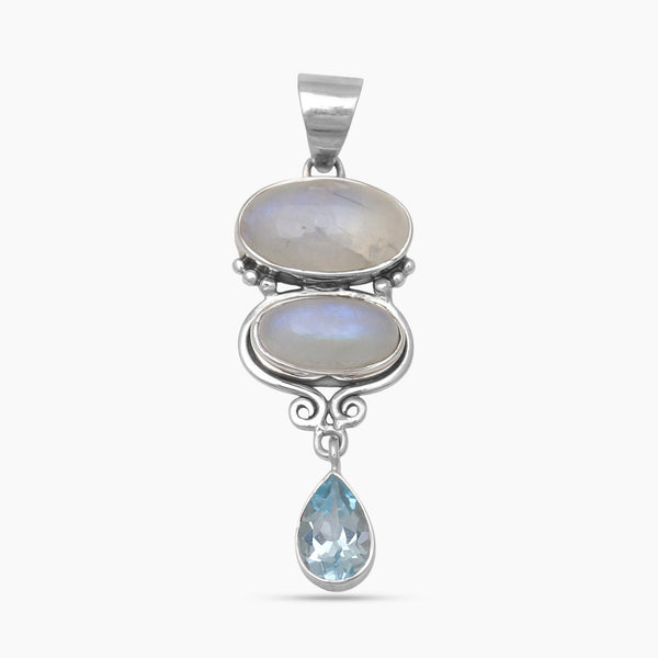 Rainbow Moonstone Silver Pendants