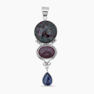 Ruby Kyanite Silver Pendants