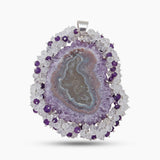925 Sterling Silver Amethyst Slice Pendants