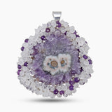 925 Sterling Silver Amethyst Slice Pendants