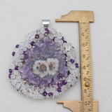 925 Sterling Silver Amethyst Slice Pendants