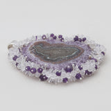 925 Sterling Silver Amethyst Slice Pendants