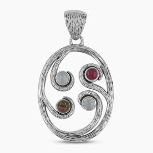 Rainbow Moonstone Silver Pendants
