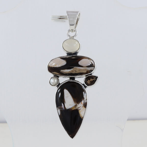 Peanut Wood Jasper Silver Pendants