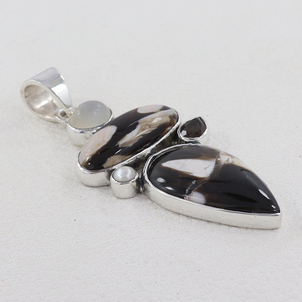 Peanut Wood Jasper Silver Pendants