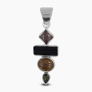 Multi Tourmaline Silver Pendants