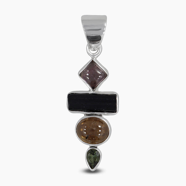Multi Tourmaline Silver Pendants