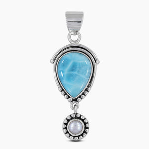 925 Sterling Silver Larimar Pendants
