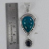 Natural Larimar Pearl Sterling Silver Pendant