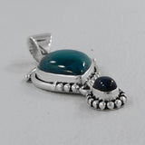 Natural Larimar Pearl Sterling Silver Pendant