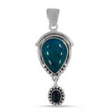 Natural Larimar Pearl Sterling Silver Pendant