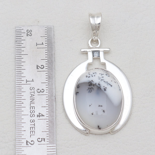 Dendritic Opal Silver Pendants