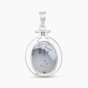 Dendritic Opal Silver Pendants