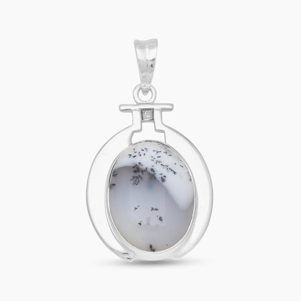 Dendritic Opal Silver Pendants
