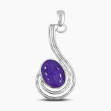 925 Silver Natural Charoite Pendants