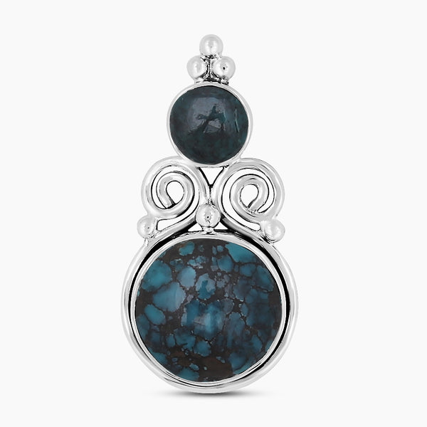Natural Tibetan Turquoise Silver Pendants