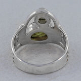 Green Tourmaline Silver Ring