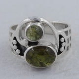 Green Tourmaline Silver Ring