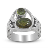 Green Tourmaline Silver Ring