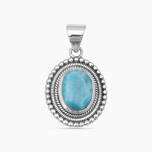 925 Silver Blue Larimar Pendants